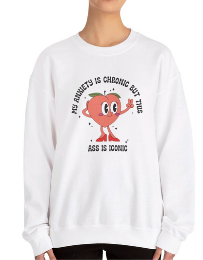 Chronic Anxiety, Iconic Booty Sweatshirt - Vivid Divergence