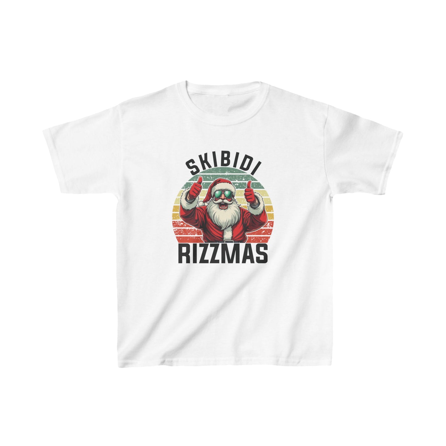 Skibidi Rizzmas Retro Christmas Kids T-Shirt