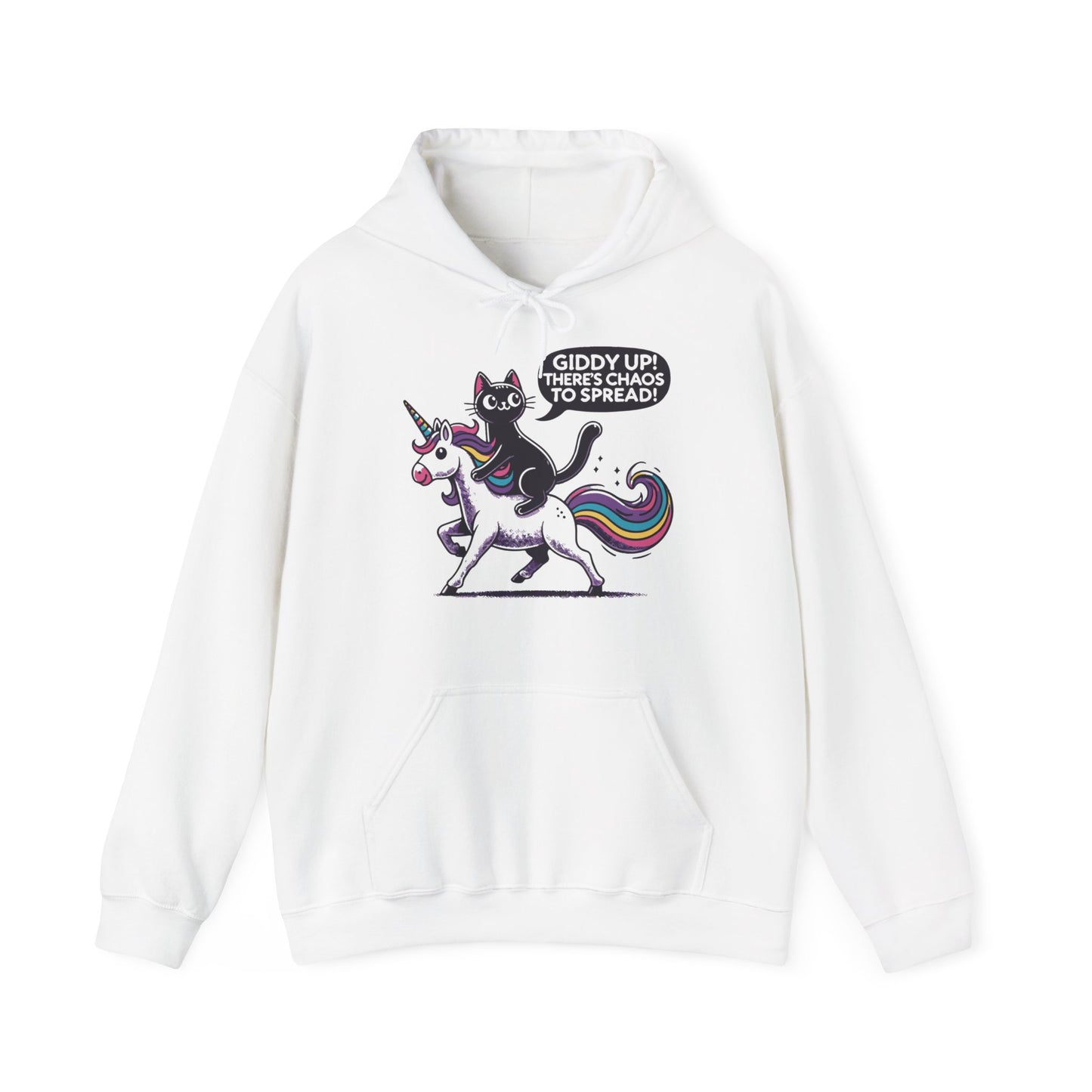 Giddy Up There's Chaos to Spread Cat and Unicorn Hoodie