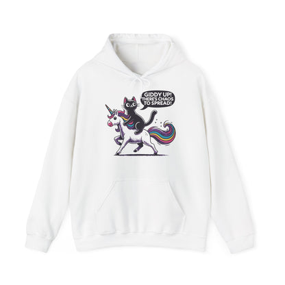 Giddy Up There's Chaos to Spread Cat and Unicorn Hoodie