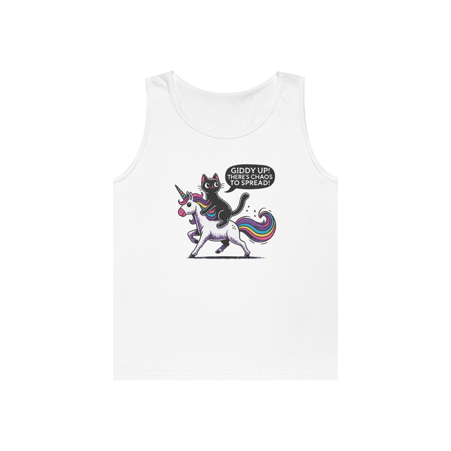 Giddy Up There's Chaos to Spread Cat and Unicorn Tank Top