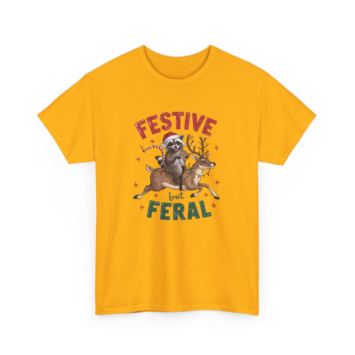 Festive but Feral Trash Panda Holiday Chaos T-Shirt