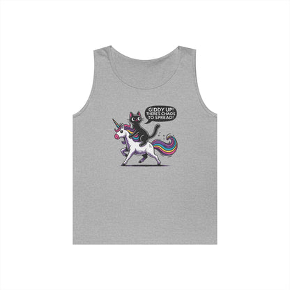 Giddy Up There's Chaos to Spread Cat and Unicorn Tank Top