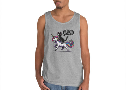 Giddy Up There's Chaos to Spread Cat and Unicorn Tank Top