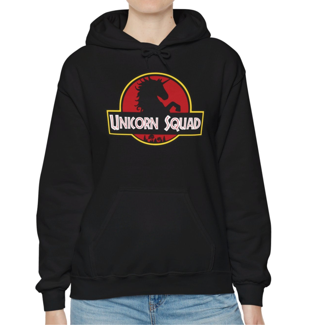 Unicorn Squad Jurassic Park Parody Hoodie - Vivid Divergence