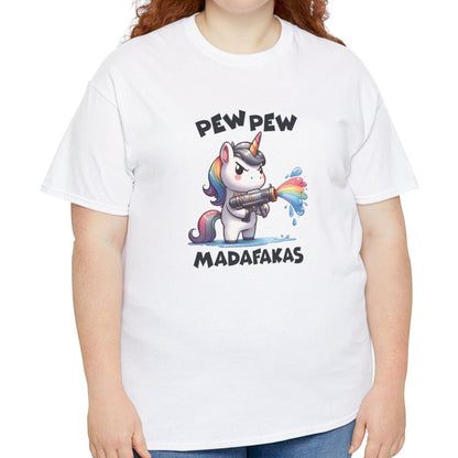 Pew Pew Madafakas Unicorn T-Shirt - Vivid Divergence