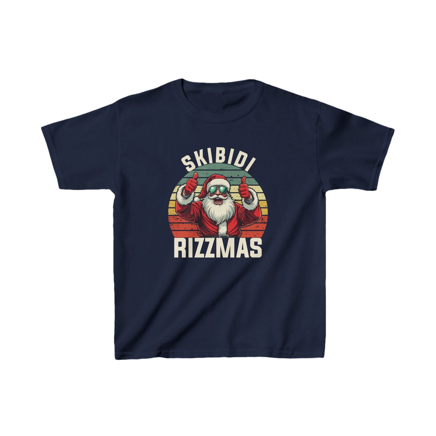 Skibidi Rizzmas Retro Christmas Kids T-Shirt