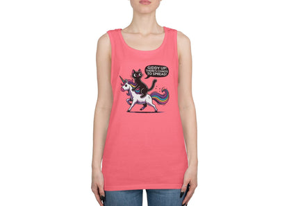 Giddy Up There's Chaos to Spread Cat and Unicorn Tank Top