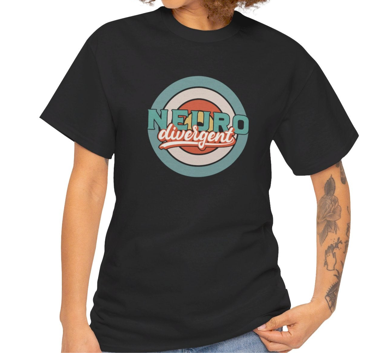 Neurodivergent Target Retro T-Shirt - Vivid Divergence