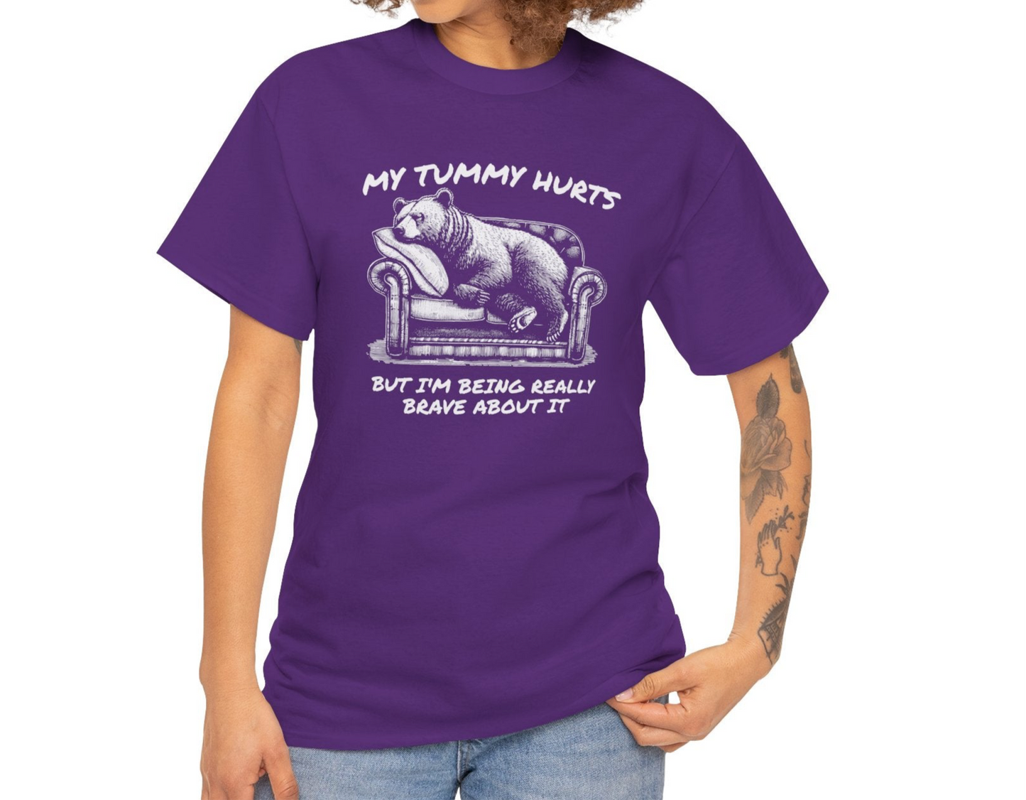 Tummy Hurts Brave Bear T-Shirt