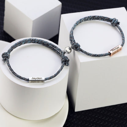 Magnetically Connected | Pair of Customizable Magnetic Bracelets for 2