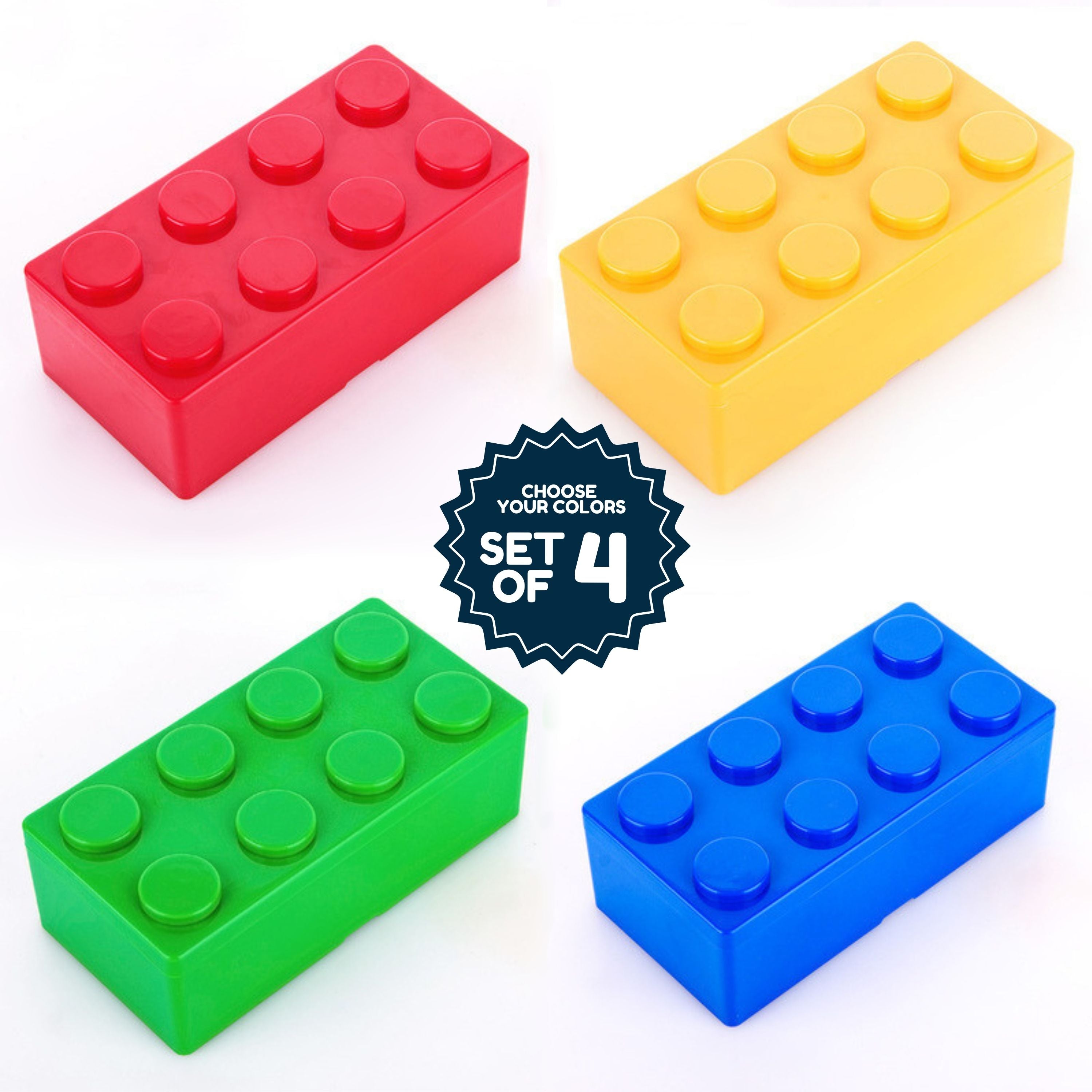 Lego Inspired Storage Box | Set of 4 (Rectangle)