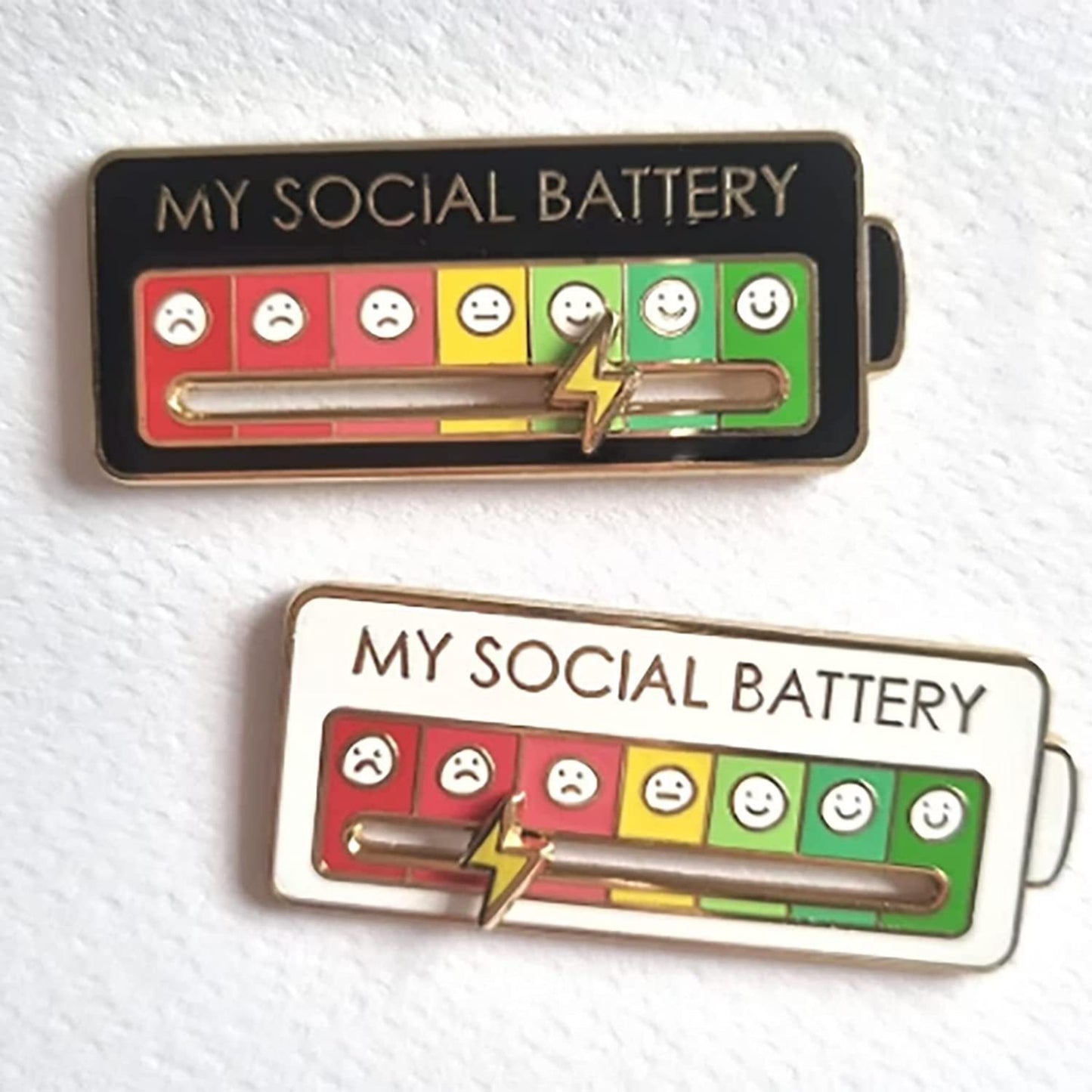 My Social Battery Status Badge Pin