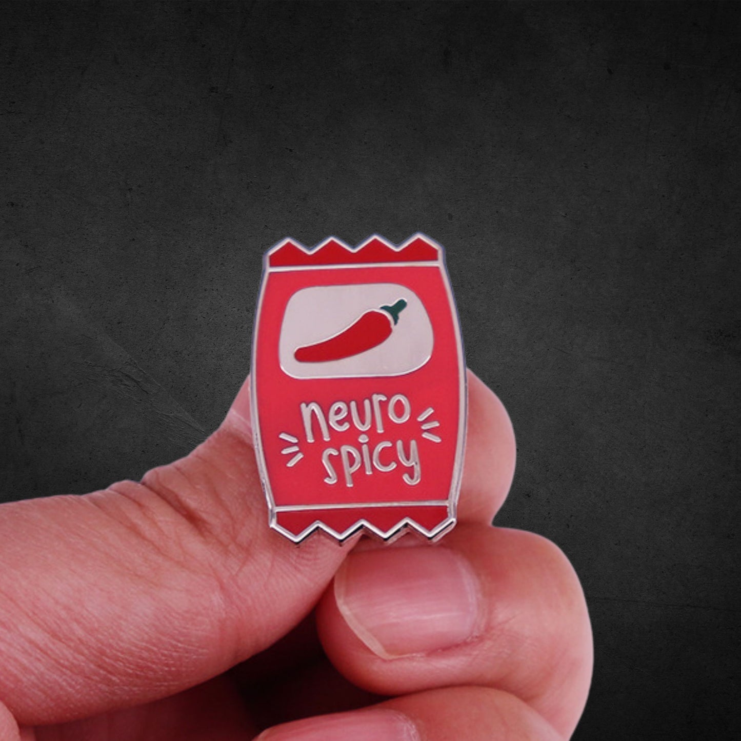 Neurospicy Hot Sauce Badge Pin