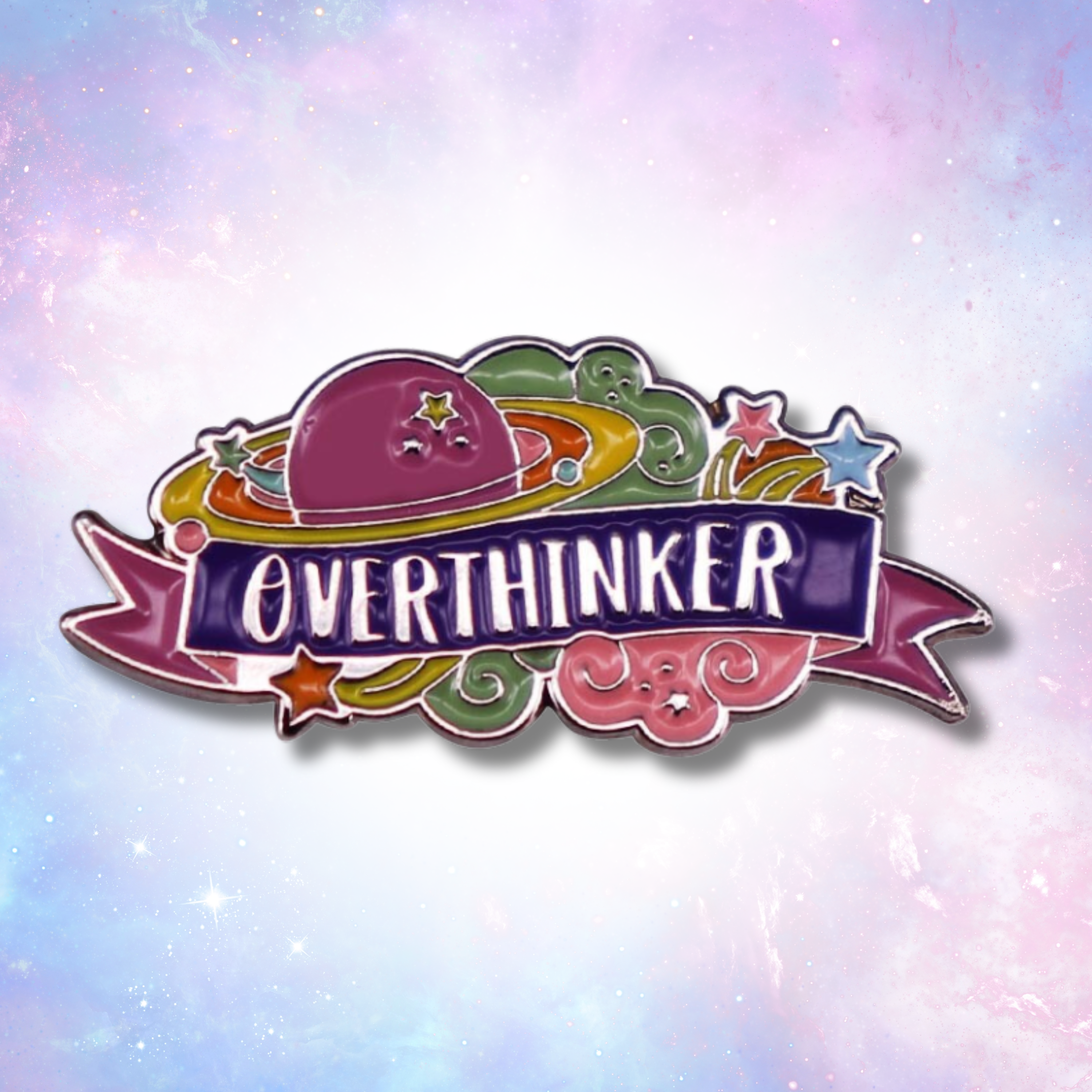 Overthinker's Galaxy Badge Pin