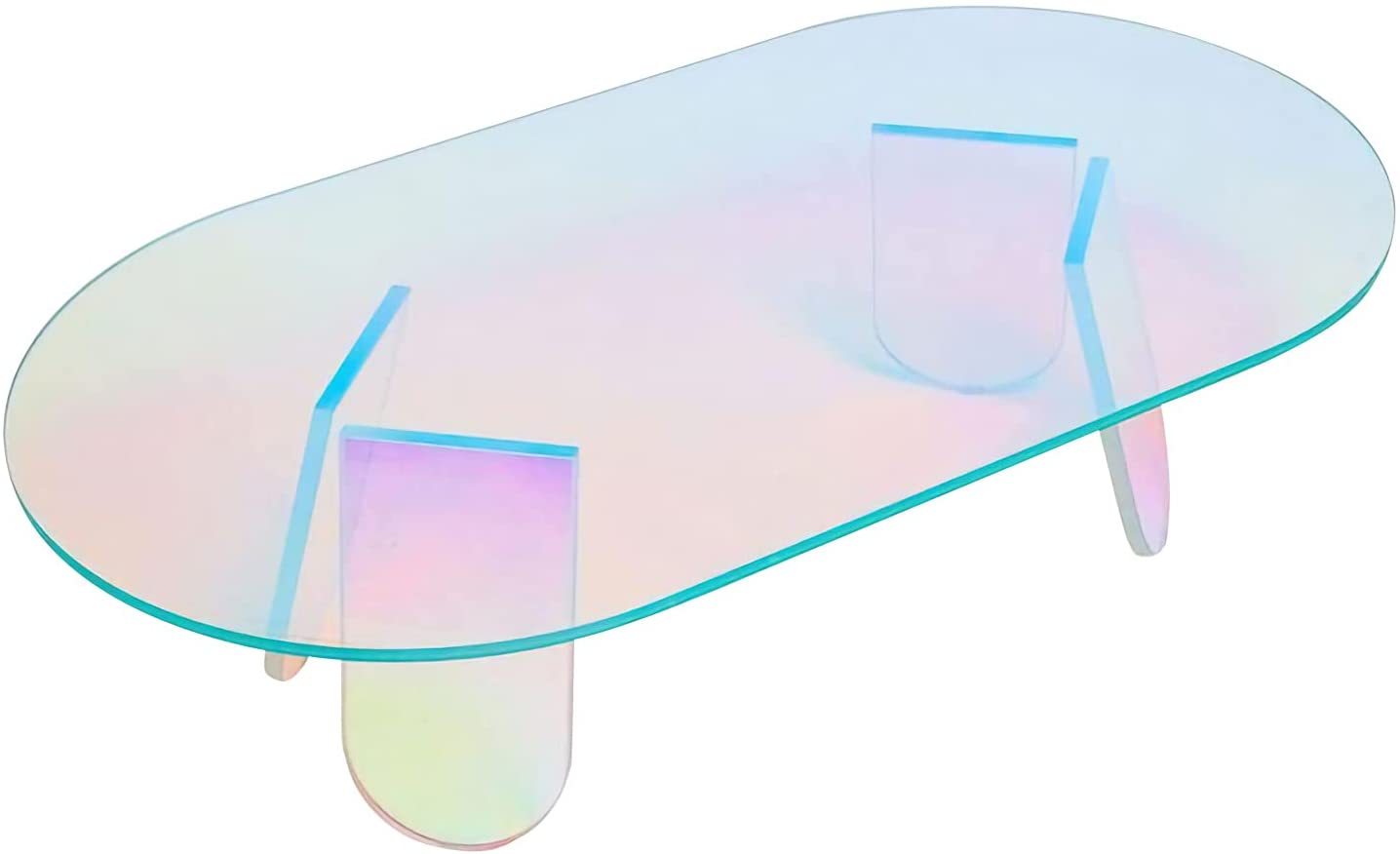 Iridescent Rainbow Color Acrylic Coffee Table | Side Table - Vivid Divergence